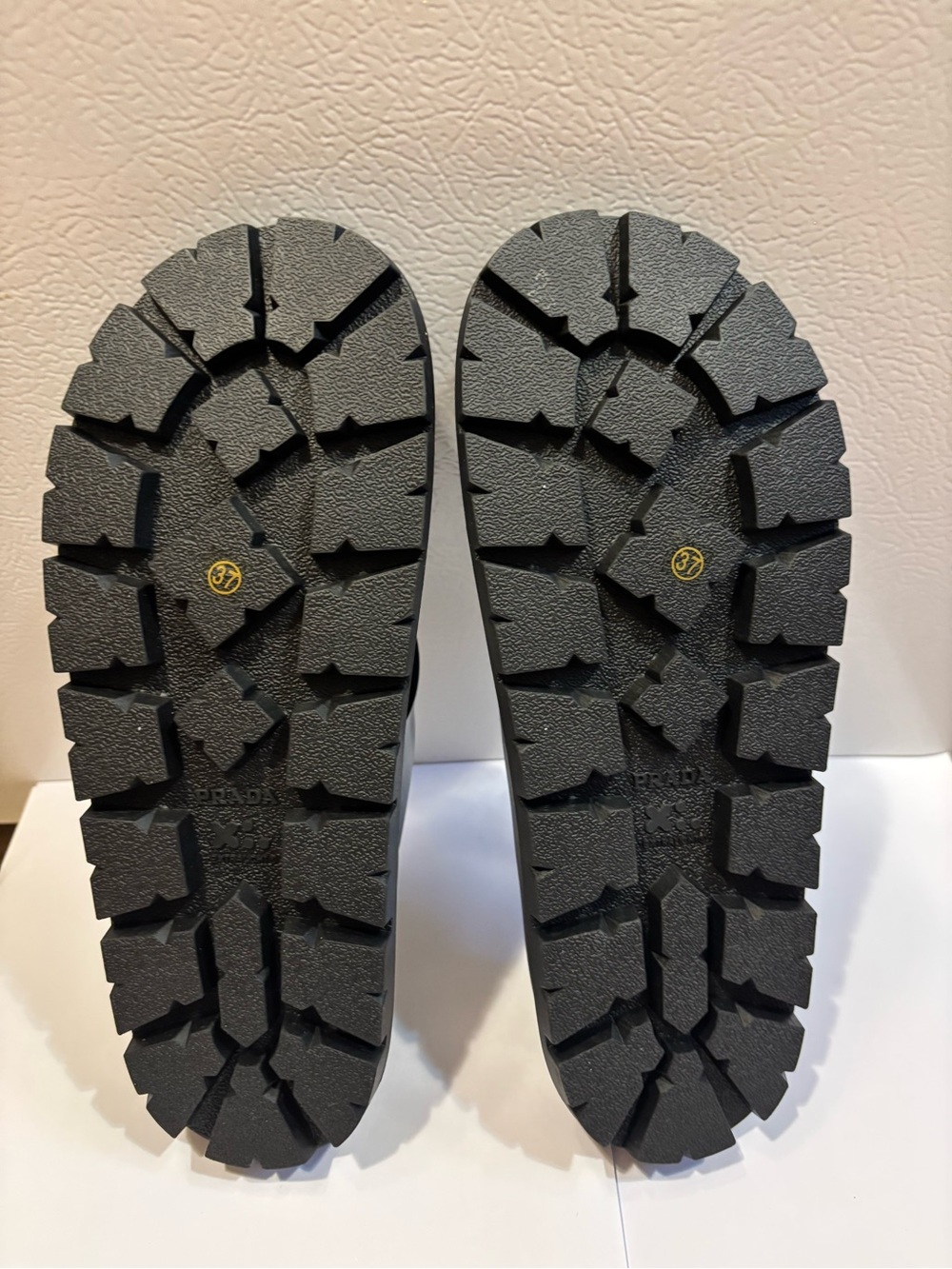 Prada Black Women’s Logo Triangle Thong Sandals - Picture 4 of 6